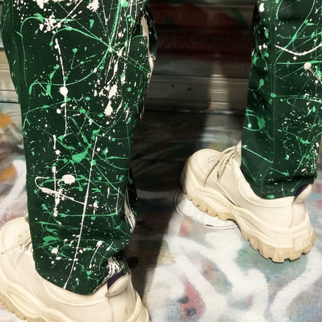 リメイクペイントデニムパンツ デニムパンツ GU ストレッチスリムジーンズ ブラック デニム メンズ ファッション ATK21：RP201003