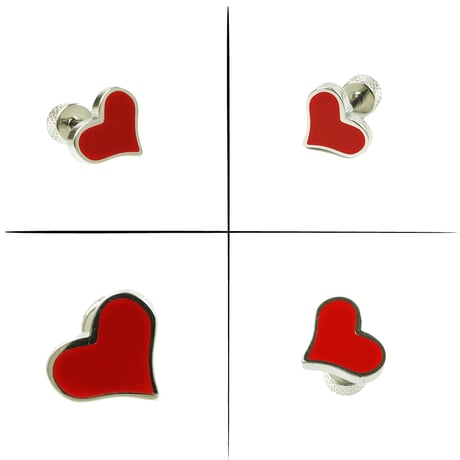片耳用（1個売り）ハートピアス  ステンレス 16G サージカルステンレス316L メンズ レディース ユニセックス アクセサリー：MBS191205