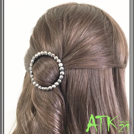 ラウンド サークル ラインストーン フレームピン ヘアクリップ 簡単ヘアアレンジ 髪留め 大人アクセレディース ヘアアクセサリー：HP180401