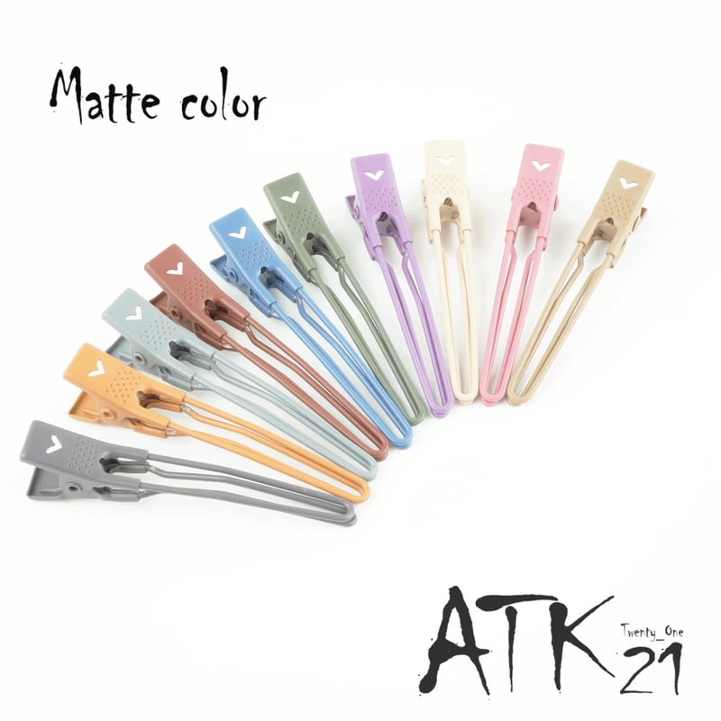 2本セット) ハート マットカラー Vカールピン ダッカール ヘアクリップ