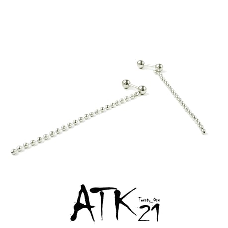両耳用（2点セット）シンプル チェーン ボディピアス バーベルピアス 軟骨ピアス 16G ステンレス メンズ レディース ユニセックス アクセサリー：MPS191212