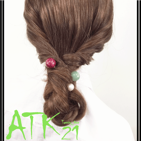 ヘアバトン マーブルカラー パール  さすだけ簡単ヘアアクセ ヘアアレンジ  ハーフアップ アップヘア レディース ヘアアクセサリー：HBN170901