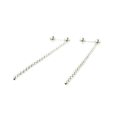 両耳用（2点セット）シンプル チェーン ボディピアス バーベルピアス 軟骨ピアス 16G ステンレス メンズ レディース ユニセックス アクセサリー：MPS191212