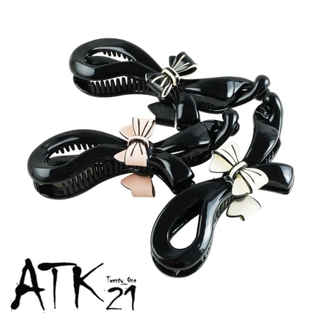 リボン 上品 シンプル バナナクリップ おしゃれ 大人アクセ 髪留め しっかり留まる レディース 簡単ヘアアレンジ ヘアアクセサリー：BNN181205