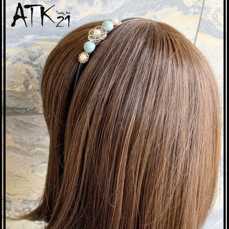 クリア フラワー パール お花 大人可愛い 涼しげ カチューシャ レディース 大人 キッズ ヘアアクセサリー