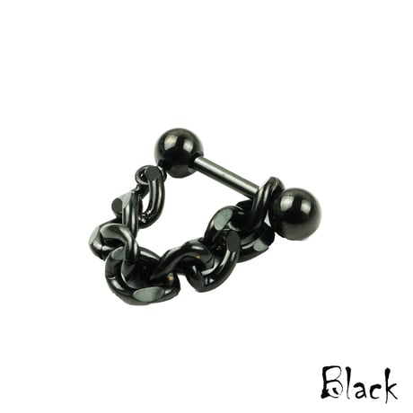 片耳用（1個売り）チェーン バーベル ボディピアス 16G シンプル ステンレス メンズ レディース ユニセックス アクセサリー：MPS190803