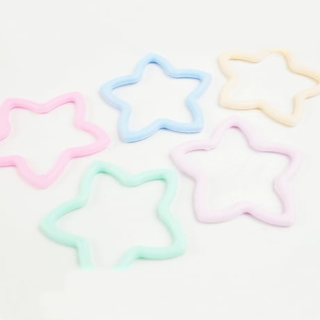 （5本セット）☆スター シンプル ミルキーカラー ヘアゴム 結び目なし キッズヘアゴム 子供用ヘアゴム 女の子 キッズ ヘアアクセサリー：HG160501S