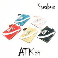 Sneakers スニーカー 運動靴 シューズ モチーフ スエード パスケース  カードケース カードホルダー ICカード キーホルダー アクセサリー：PC180202
