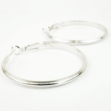 シンプル フープピアス サークル シルバー レディース アクセサリー：PL160804