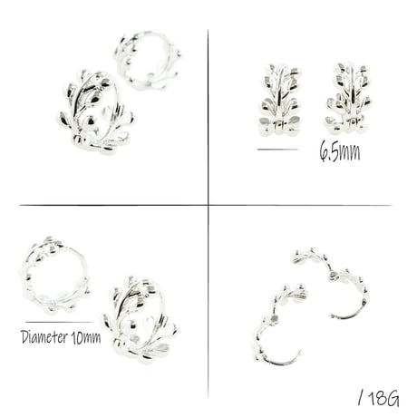 両耳用（2個セット）シンプル  リース シルバー ブラック フープ リング ピアス メンズ レディース ユニセックス アクセサリー