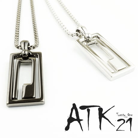 Ｇプレートネックレス シンプル クール シルバー ブラックシルバー ステンレス メンズアクセサリー：MN130205