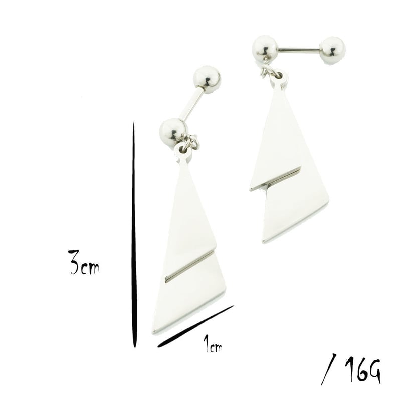 LACOSTE トライアングル型ピアス 両耳 Jewel closet by L&Co. ピアス メンズ レディース 三角形