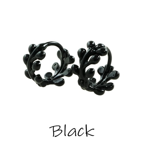 両耳用（2個セット）シンプル  リース シルバー ブラック フープ リング ピアス メンズ レディース ユニセックス アクセサリー