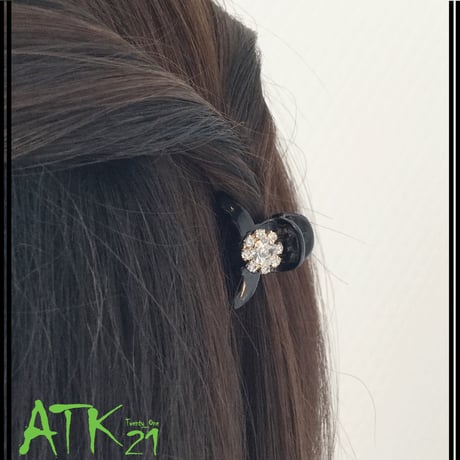 フラワー ラインストーン ミニバンスクリップ プチヘアクリップ かわいい レディース ヘアアクセサリー：HBS180202