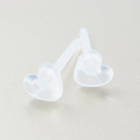 (6点セット）ハートモチーフ シークレットピアス 透明ピアス 18G ゴムキャッチ アクリル メンズ レディース ユニセックス アクセサリー：SP190101