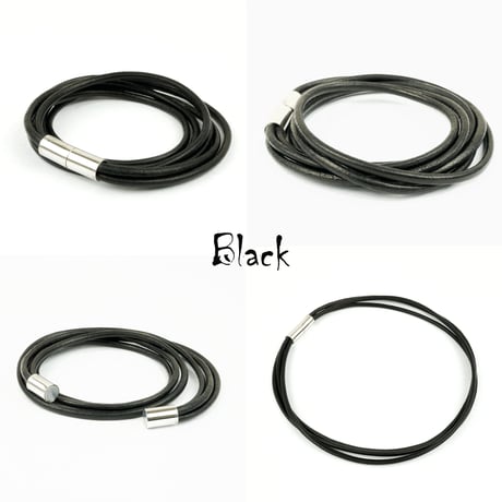 3連 マグネット レザー ブレス ブレスレット チョーカー ネックレス メンズ レディース ユニセックス アクセサリー：B140206