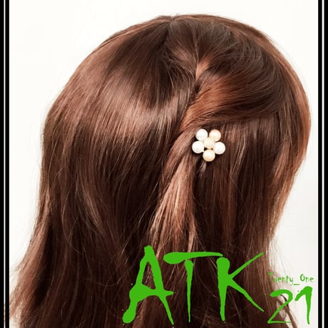 フラワーモチーフ パヴェ パール ヘアピン ピン留め 大人可愛い レディース ヘアアクセサリー：HA160801