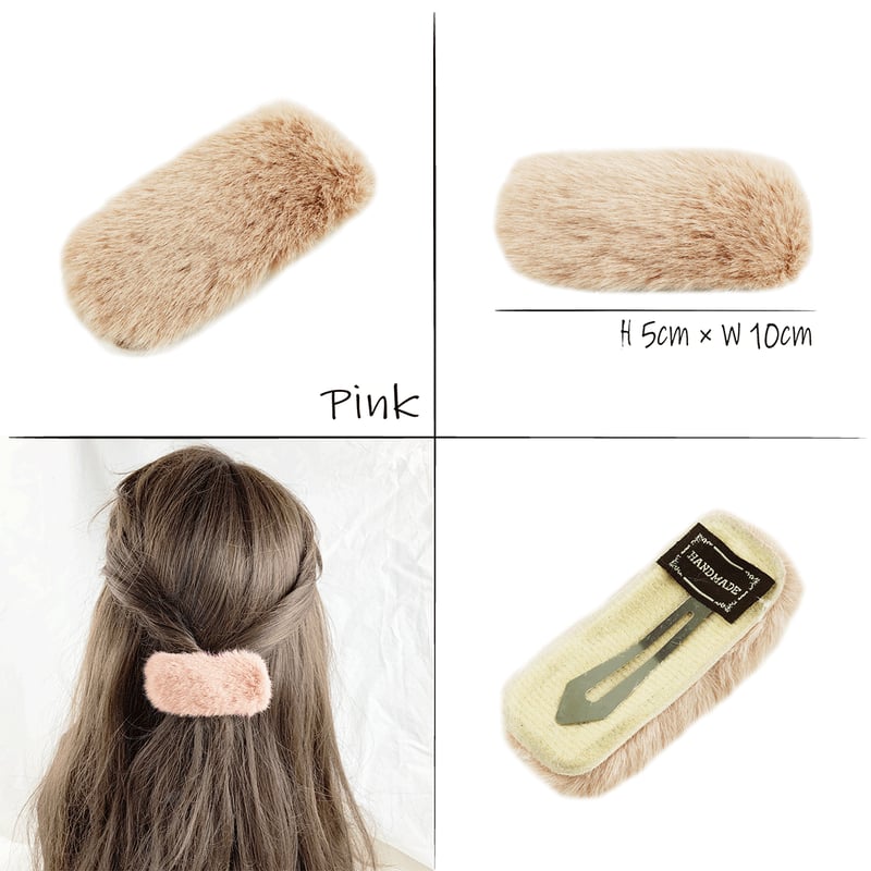 ファー スクエア パッチンピン パッチン留め 人気 可愛い 髪留め へア