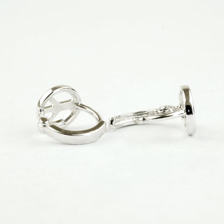 両耳用（2個セット） ピースマーク フープ リング ミニ プチ ピアス 軟骨ピアス メンズ レディース ユニセックス アクセサリー：MPB160513