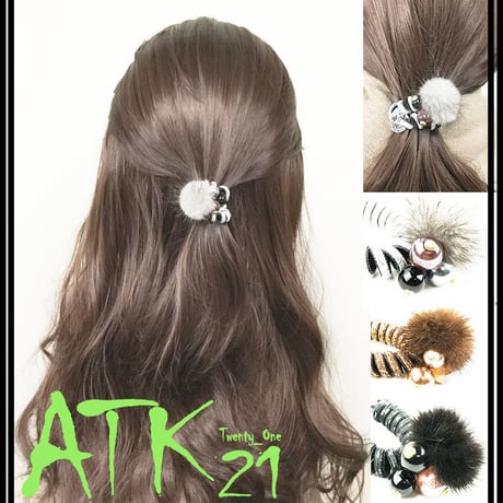 ファー パール スプリング ヘアゴム シュシュ ヘアポニー 髪留め レディース ヘアアクセサリー：HG170901