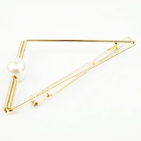 トライアングルクリップ フレームピン 一粒パール ヘアクリップ 髪留め 髪飾り ヘアアクセサリー：HP160601