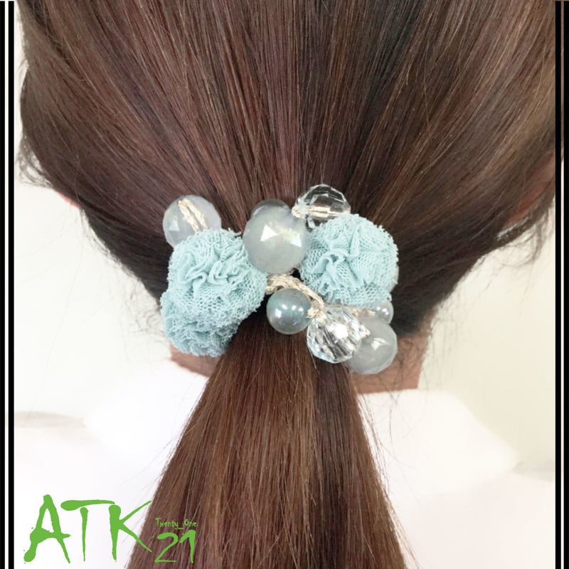 じゃらじゃら  ヘアゴム  モーブフラワー♡ じゃらじゃら ヘアゴム モーブフラワー♡