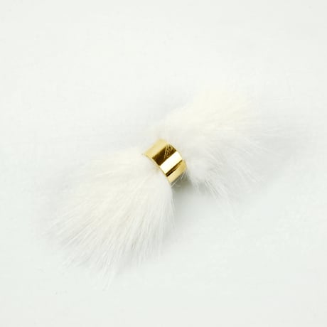 ファー リボン ゴールド プレート ヘアクリップ おしゃれ 人気 レディース ヘアアクセサリー：HD161002