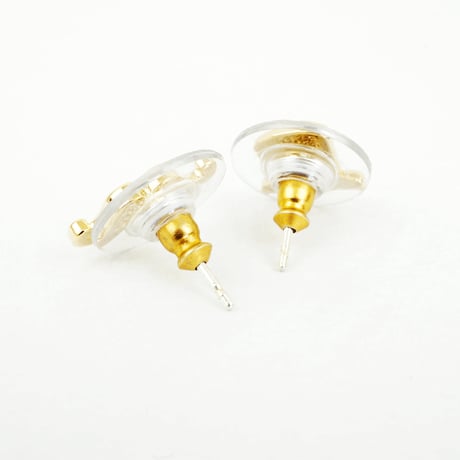 シルクハット ひげ 帽子 髭 男爵セット スタッドピアス おもしろアイテム Silverpost925 シルバー ゴールド メンズ レディース ユニセックス アクセサリー：PS160607