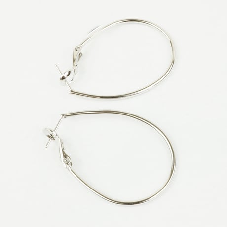 オーバル フープピアス 華奢 シルバー レディース アクセサリー：PL160801
