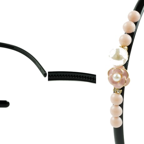 一粒パール カメリア ラインストーン カチューシャ 華奢 レディース 大人 キッズ ヘアアクセサリー：HK180801