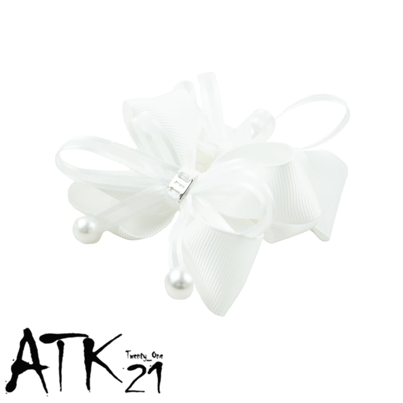 2点セット） 真っ白なリボン White ホワイトヘアゴム ツインテール