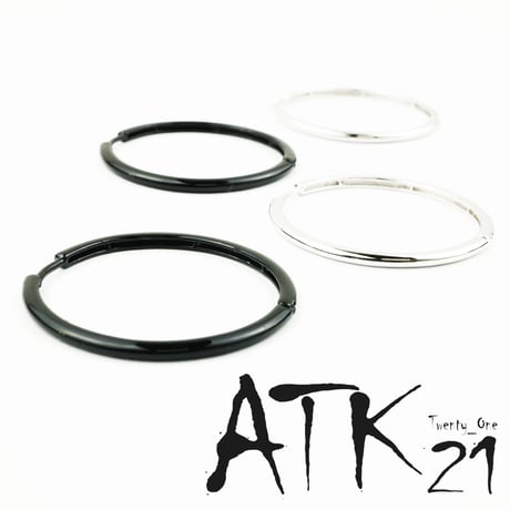 両耳用（2個セット）シンプル フープピアス リングピアス ブラック シルバー 18G  メンズ レディース ユニセックス アクセサリー：HPB170403