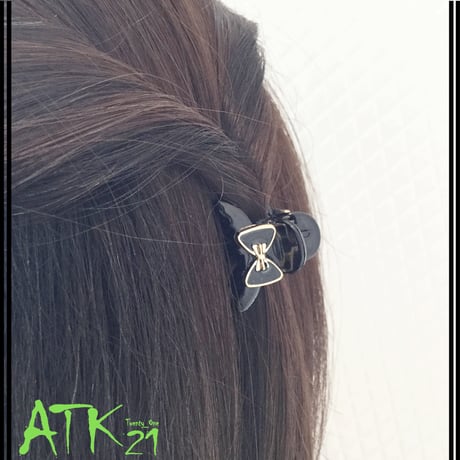 リボン モチーフ ミニバンスクリップ プチヘアクリップ かわいい レディース ヘアアクセサリー：HBS180204
