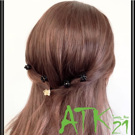 （5個セット） フラワー Blackカラー ミニバンスクリップ プチヘアクリップ かわいい キッズ レディース ヘアアクセサリー：HBS170604