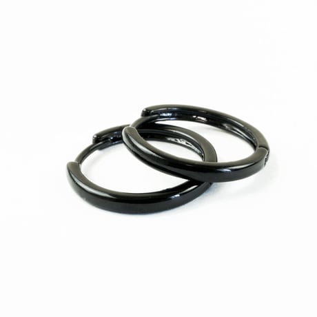 両耳用（2個セット） シンプル フープ リング ピアス ブラック メンズ レディース ユニセックス アクセサリー：MPS160506