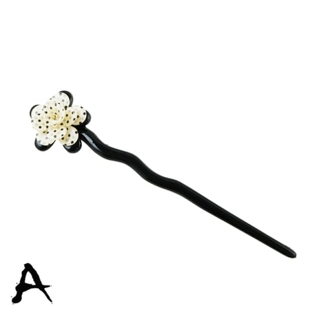 フラワー お花 レオパード ドット 一本挿し かんざし 簪 コーム スティック型 着物 浴衣 髪留め 簡単ヘアアレンジ レディース ヘアアクセサリー：HC181201