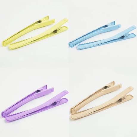 （2本セットSサイズ) パステルカラー クリップピン ダッカール シンプル 無地 前髪 艶消し レディース ヘアアクセサリー 大人可愛い：HD160801S