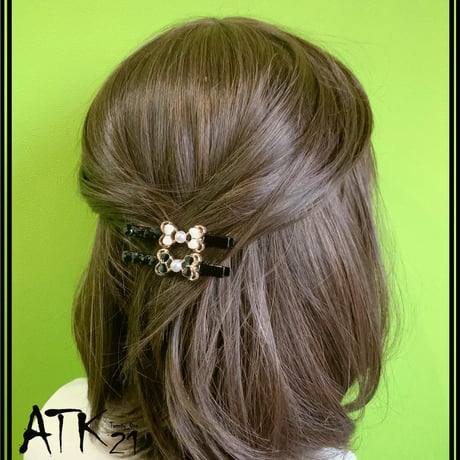 リボン パール ヘアピン ヘアクリップ ダッカール 髪留め 大人可愛い 簡単ヘアアレンジ レディース ヘアアクセサリー：HD181103