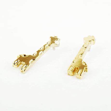 きりんモチーフ アニマル スタッドピアス おもしろアイテム シルバー ゴールド メンズ レディース ユニセックス アクセサリー：PS160608