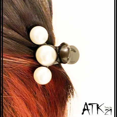 パール ライン 上品 シンプル バンスクリップ へアクリップ しっかりホールド 簡単ヘアアレンジ 髪留め レディース ヘアアクセサリー