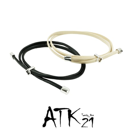 クローバー チャーム レザー ２連 タイト ブレスレット シンプル レディース アクセサリー：BL191201