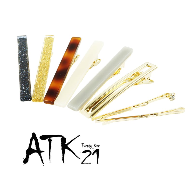 4点セット）スクエア シンプル オープンスクエア ヘアピン ビジュー