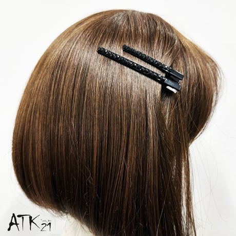 【２点セット】ブラック ブラックシルバー  シンプル 上品  ヘアクリップ ダッカールクリップ 髪留め レディース きれい目 ヘアアクセサリー