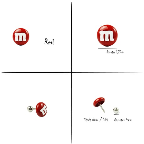 片耳用（1個売り）m＆m’sモチーフボディピアス ステンレス 16G サージカルステンレス316L メンズ レディース ユニセックス アクセサリー：MBS200201S
