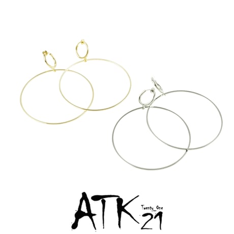 両耳用（2点セット）シンプル 華奢 フープ サークル フェイクピアス ノンホール パイプイヤリング レディース アクセサリー：FP190706
