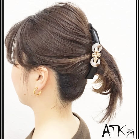 クロス マーブル 上品 バナナクリップ  シンプル カジュアル  髪留め しっかり留まる レディース 簡単ヘアアレンジ ヘアアクセサリー：BNN191101
