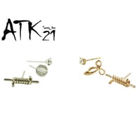 (3点セット）スタッドピアス 有刺鉄線 はさみ マイナスドライバー 18G 個性的 ユニーク メンズ レディース ユニセックス アクセサリー