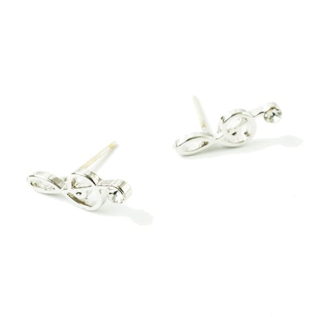 トーン記号 音楽 スタッド ピアス シルバー シルバー925ポスト メンズ レディース ユニセックス アクセサリー：PS180902