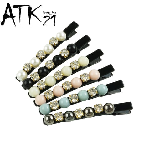 ビジュー サークル シンプル 上品  ヘアクリップ ダッカールクリップ 髪留め レディース きれい目 ヘアアクセサリー