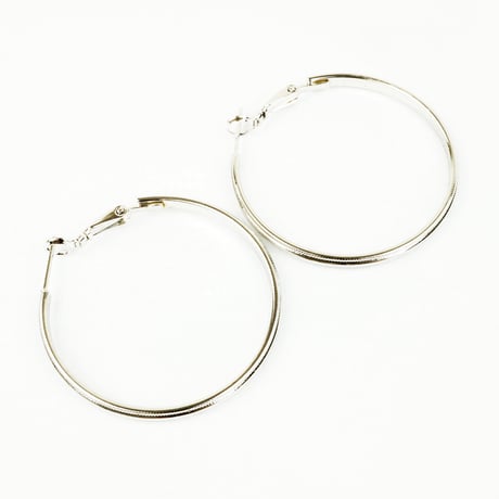 シンプル フープピアス サークル シルバー レディース アクセサリー：PL160804